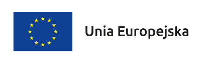 Baner przedstawia flagę Unii Europejskiej z kółkiem złotych gwiazd na niebieskim tle oraz napis Unia Europejska obok niej