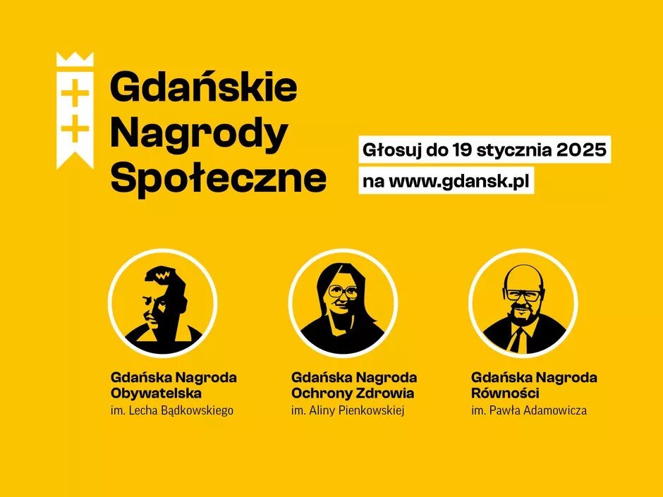 Żółta plansza Gdańskie Nagrody Społeczne