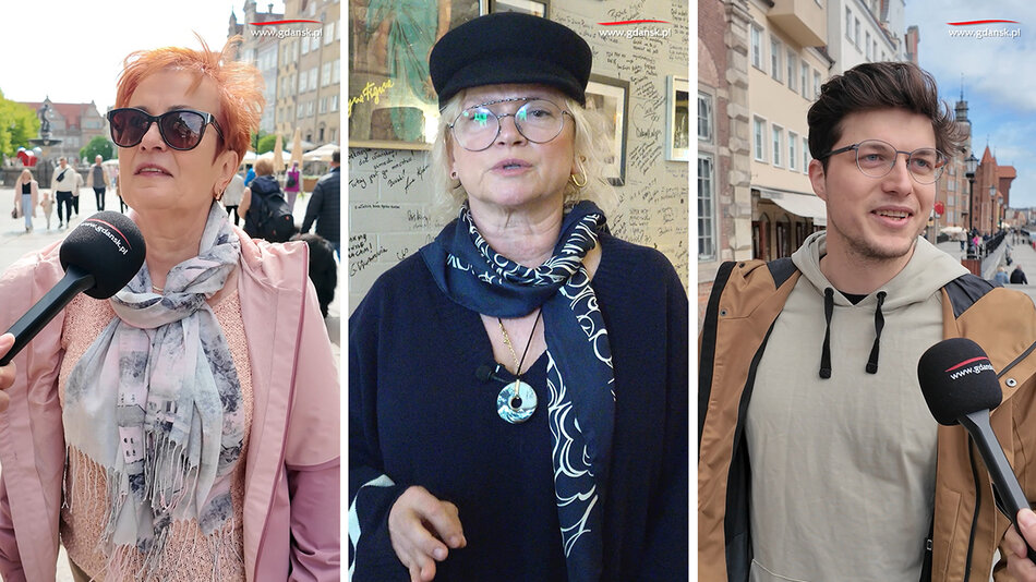 kolaż trzech zdjęć portretowych, przedstawiających ludzi na ulicy