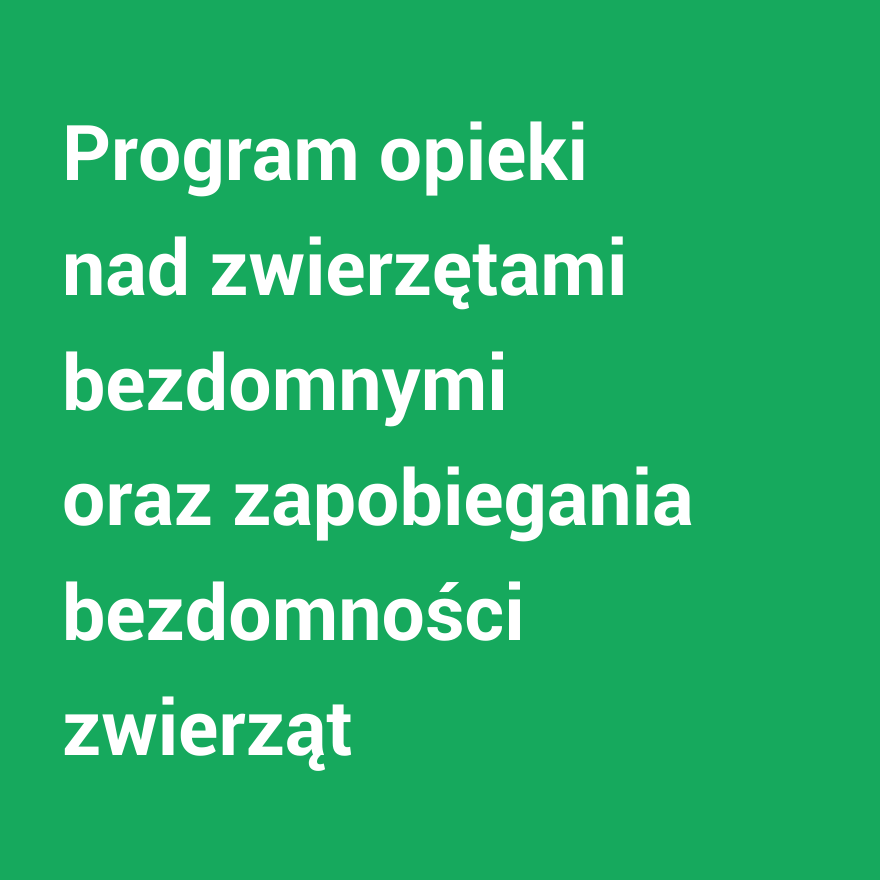 Program opieki nad zwierzętami