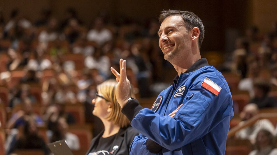 Spotaknie z astronautą Sławoszem Uznańskim-Wiśniewskim