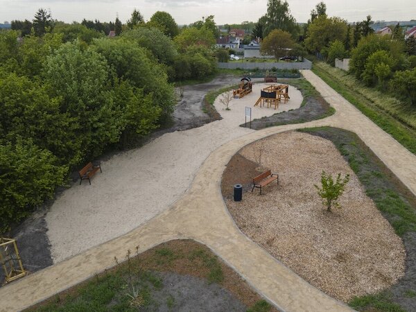 Nowy park w dzielnicy Rudniki z lotu ptaka