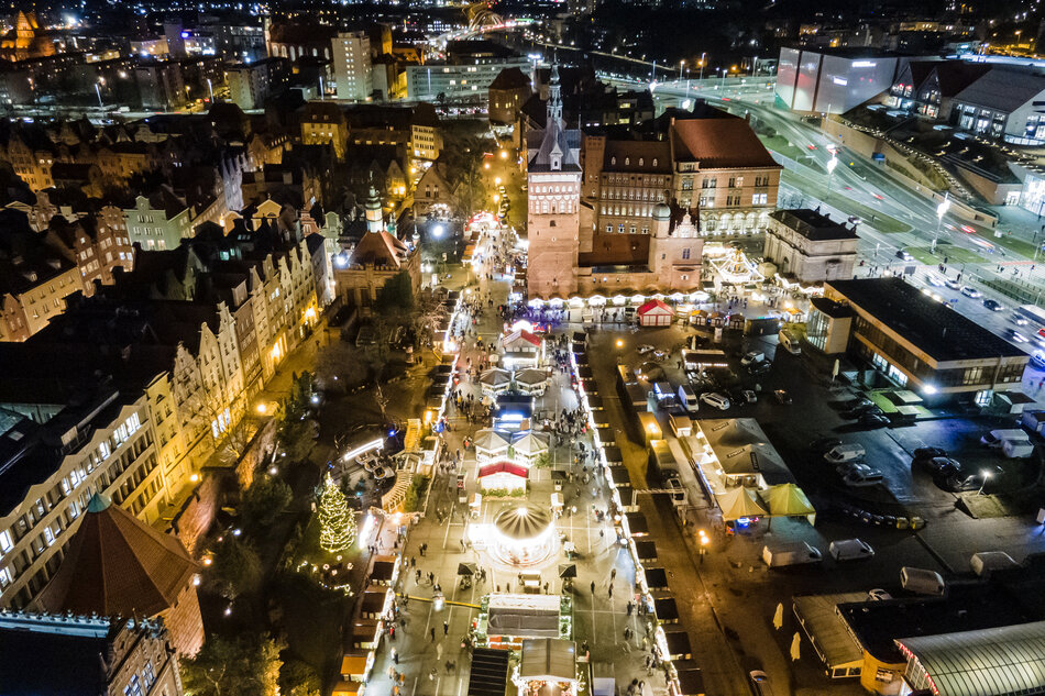 Jarmark Bożonarodzeniowy z lotu ptaka