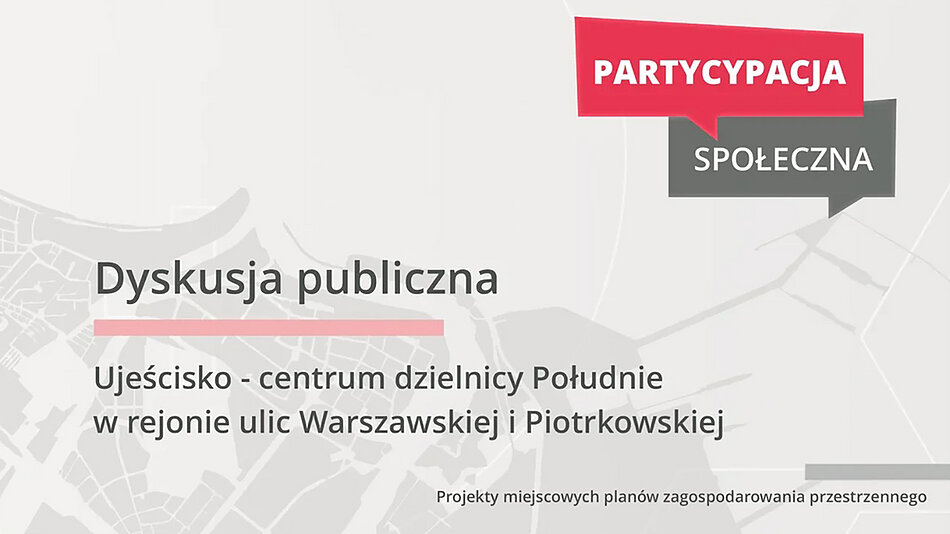 Grafika informująca o dyskusji publicznej.