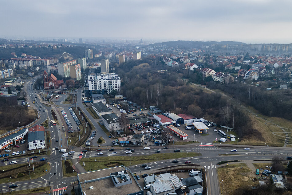 Ulica Kartuska z lotu ptaka