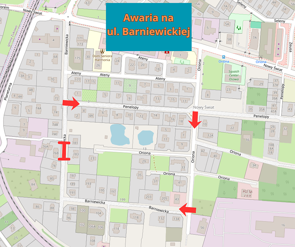Awaria na ul. Barniewickiej