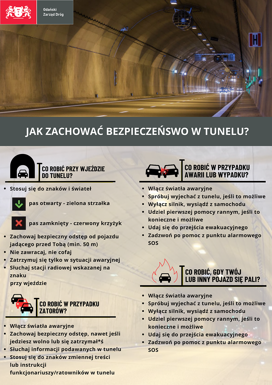 JAK ZACHOWAĆ BEZPIECZEŃSWO W TUNELU