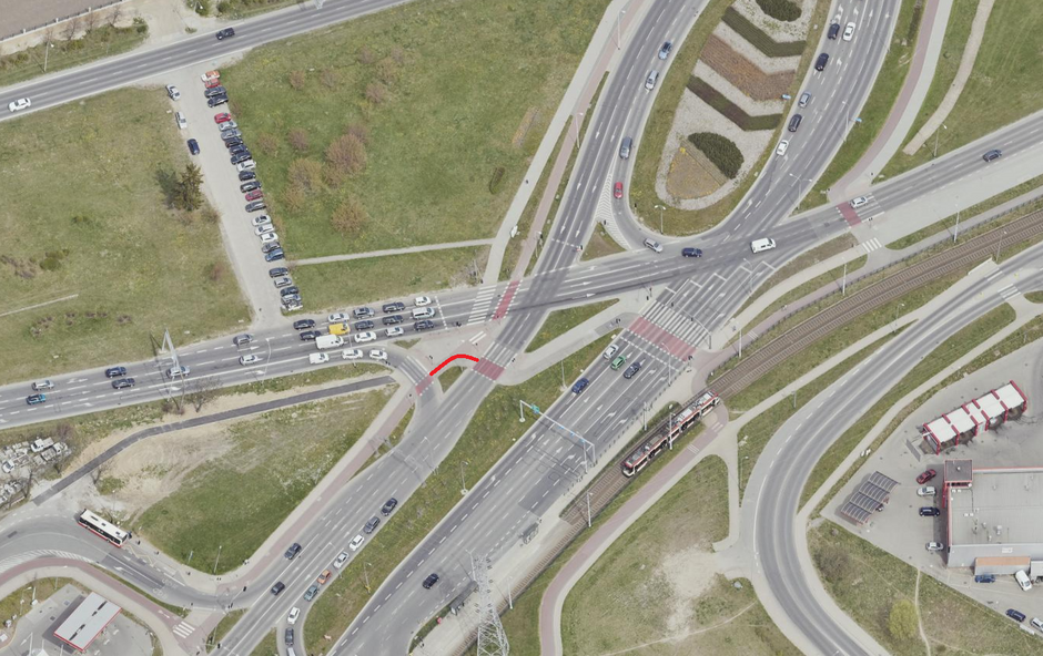 Remontowany odcinek drogi rowerowej przy ul. Łostowickiej.
