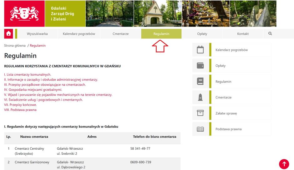 Regulamin cmentarny