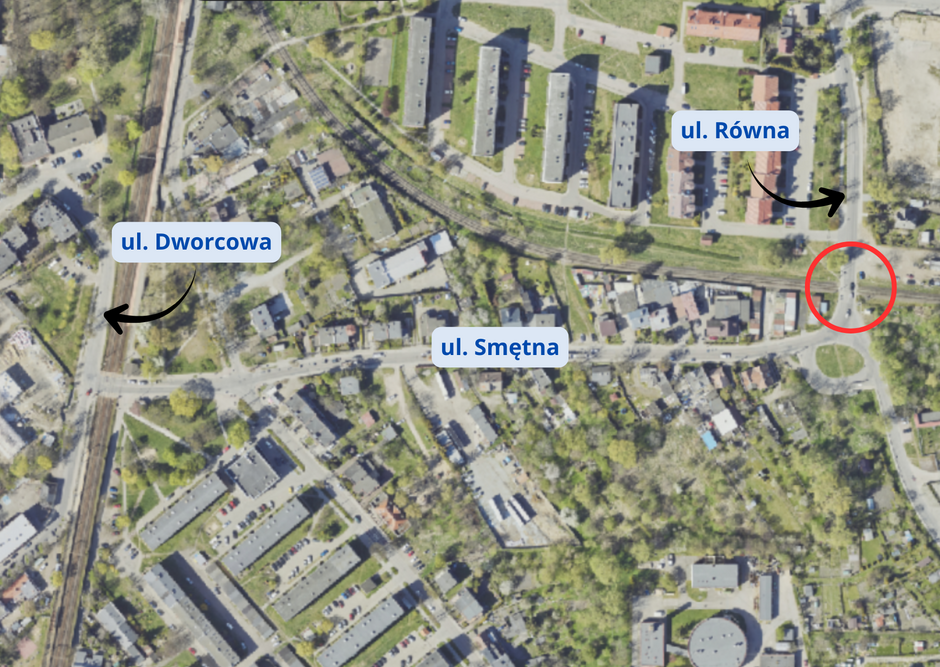 Modernizowany przejazd kolejowy.