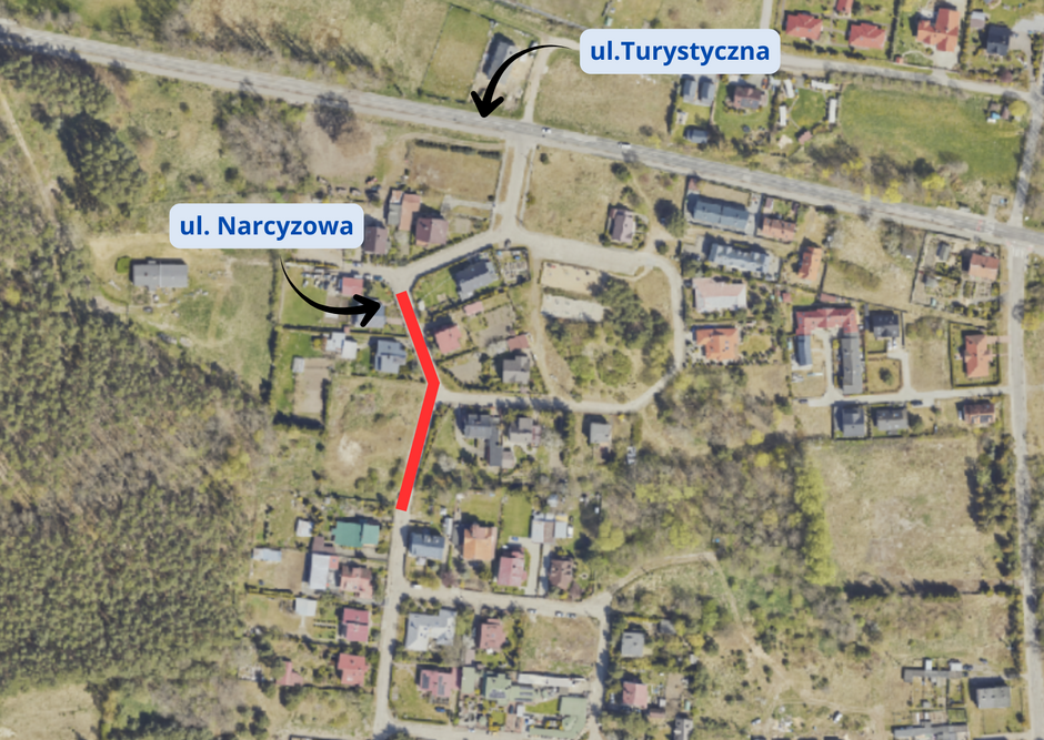 Prace budowlane odbywać się będą na odcinku od posesji nr 10 do posesji nr 18