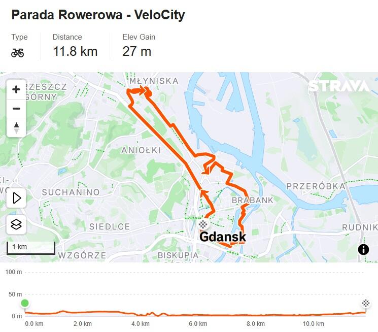 mapa rowerowej parady