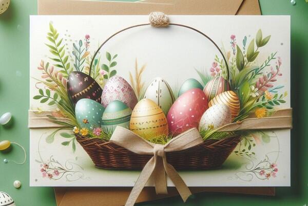 Koszyk Wielkanocny z pisankami 