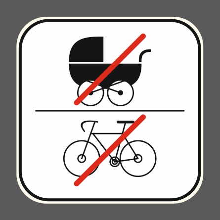 piktogram bez wózków i rowerów